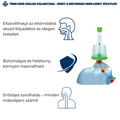 Légsegély™ - Vészhelyzeti szívóeszköz a légutak tisztítására
