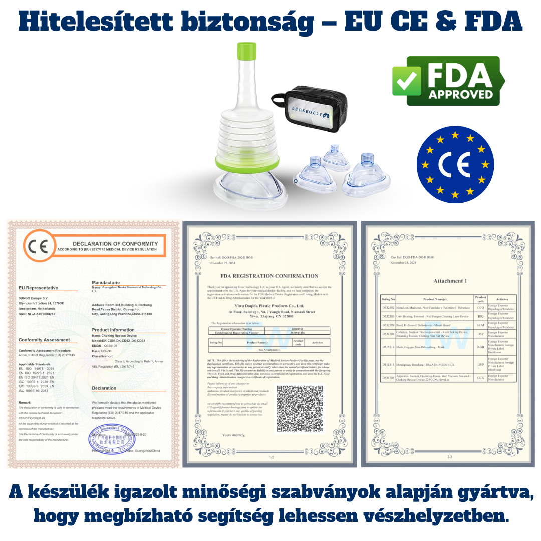 Légsegély™ - Vészhelyzeti szívóeszköz a légutak tisztítására